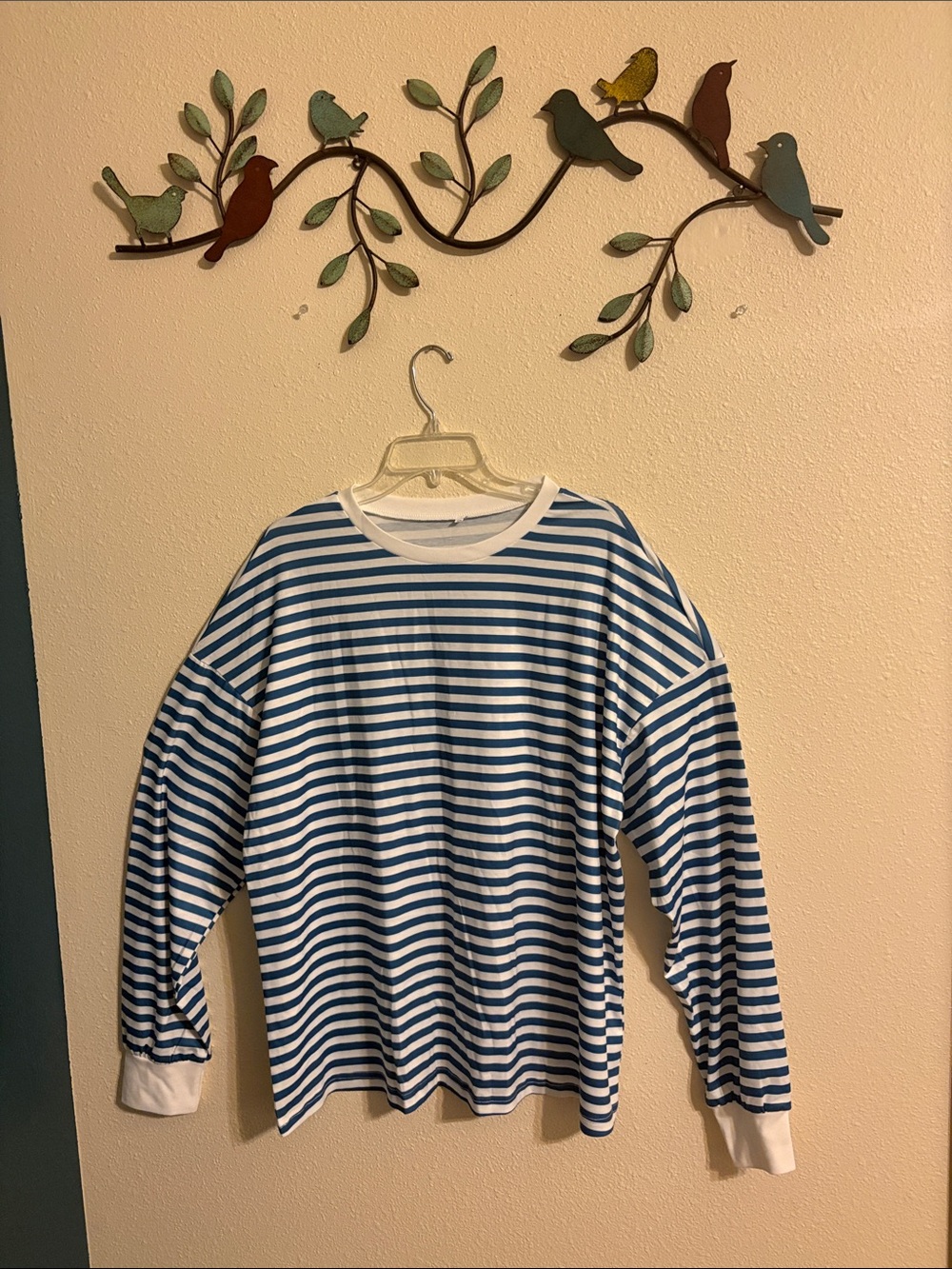 Classic women’s  Blue & White Striped Long-Sleeve Sweater
